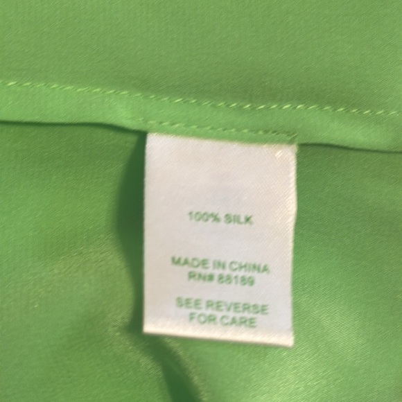 Lilly Pulitzer Womens New Green Carlina Silk Tank Top Scalloped Sz Medium Preppy - Picture 8 of 9